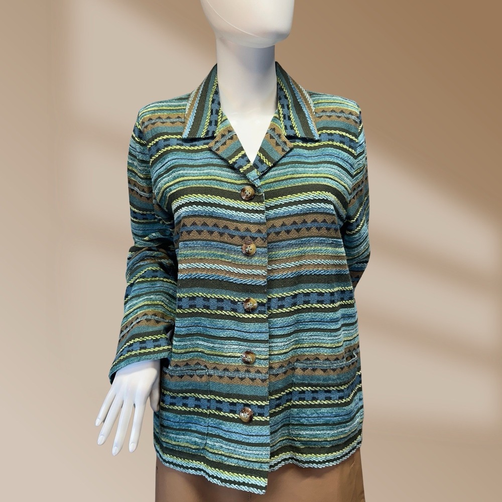 Koret Vintage Southwest Style Button Front Long Sleeve Woven Jacket Size Medium